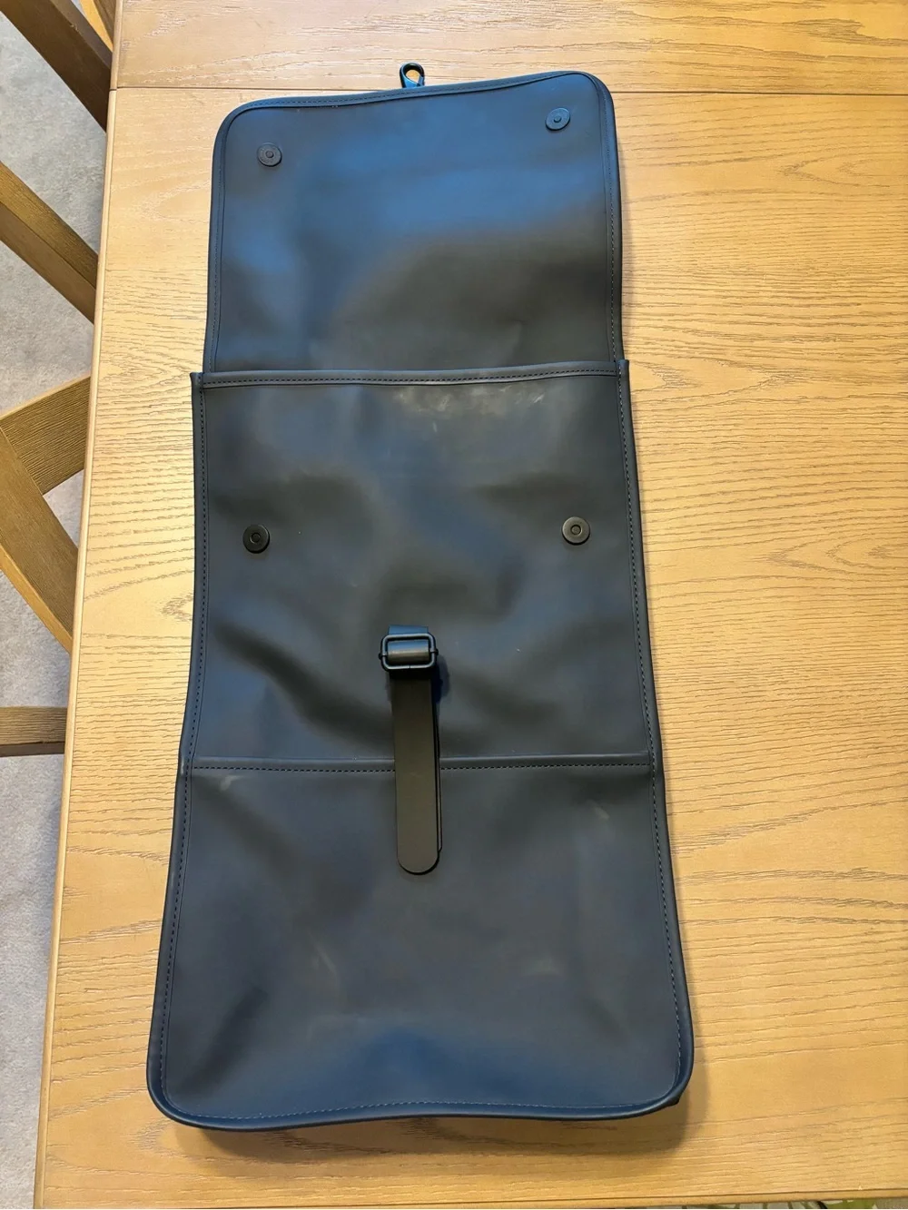 Rains navy blue Minimal Flap Backpack